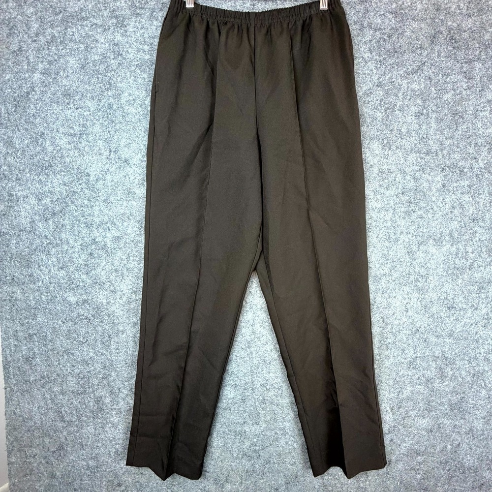 Vintage Blair Grandma Pants Women 12 Brown Front Seam Straight Leg Casual PullOn